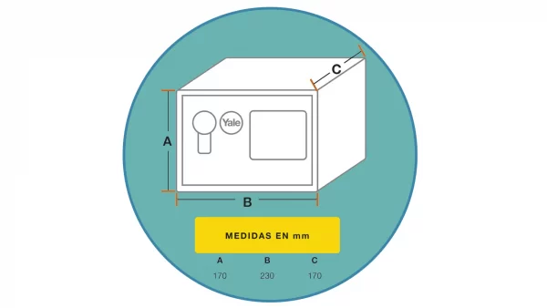Caja fuerte yale mini negra medidas